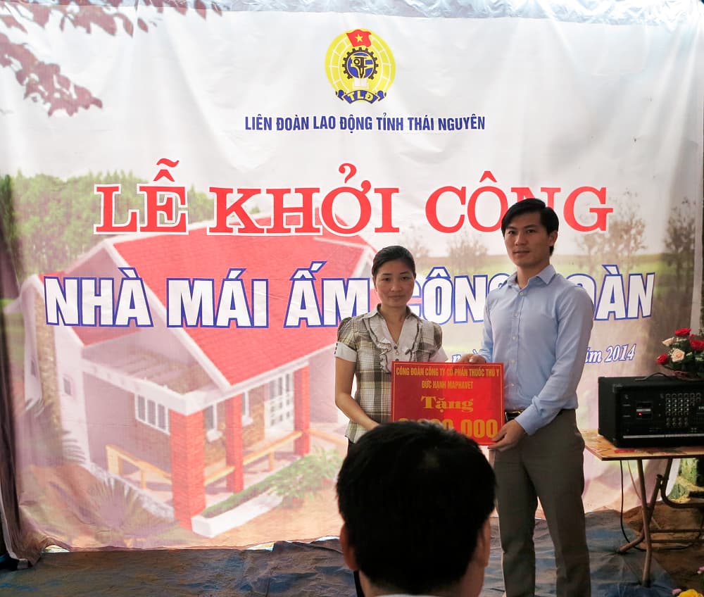 Công ty MARPHAVET ủng hộ chương trình xây dựng nhà “Mái ấm công đoàn” - Tập đoàn Đức Hạnh Marphavet BMG - XEVIP.ICU