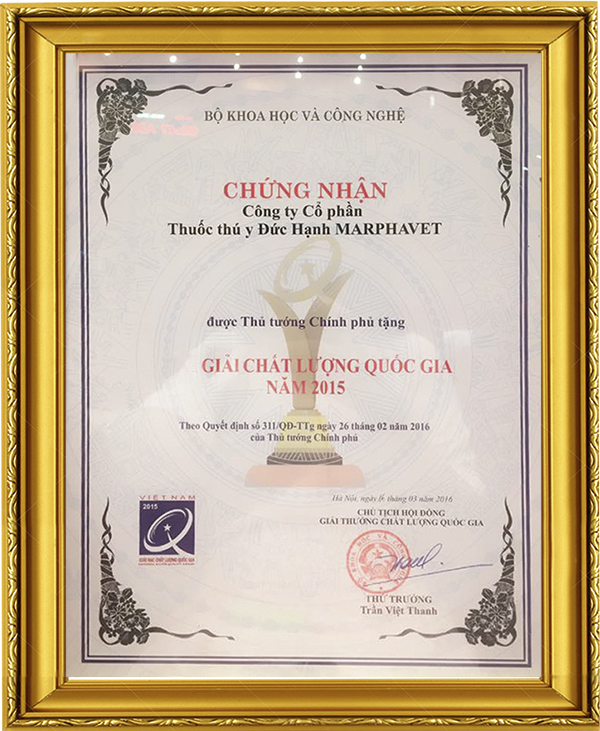MARPHAVET nhận giải thưởng 