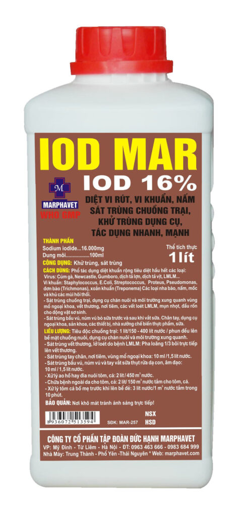 Thuốc sát trùng IOD MAR (iod 16%) - Tập đoàn Đức Hạnh Marphavet BMG - XEVIP.ICU