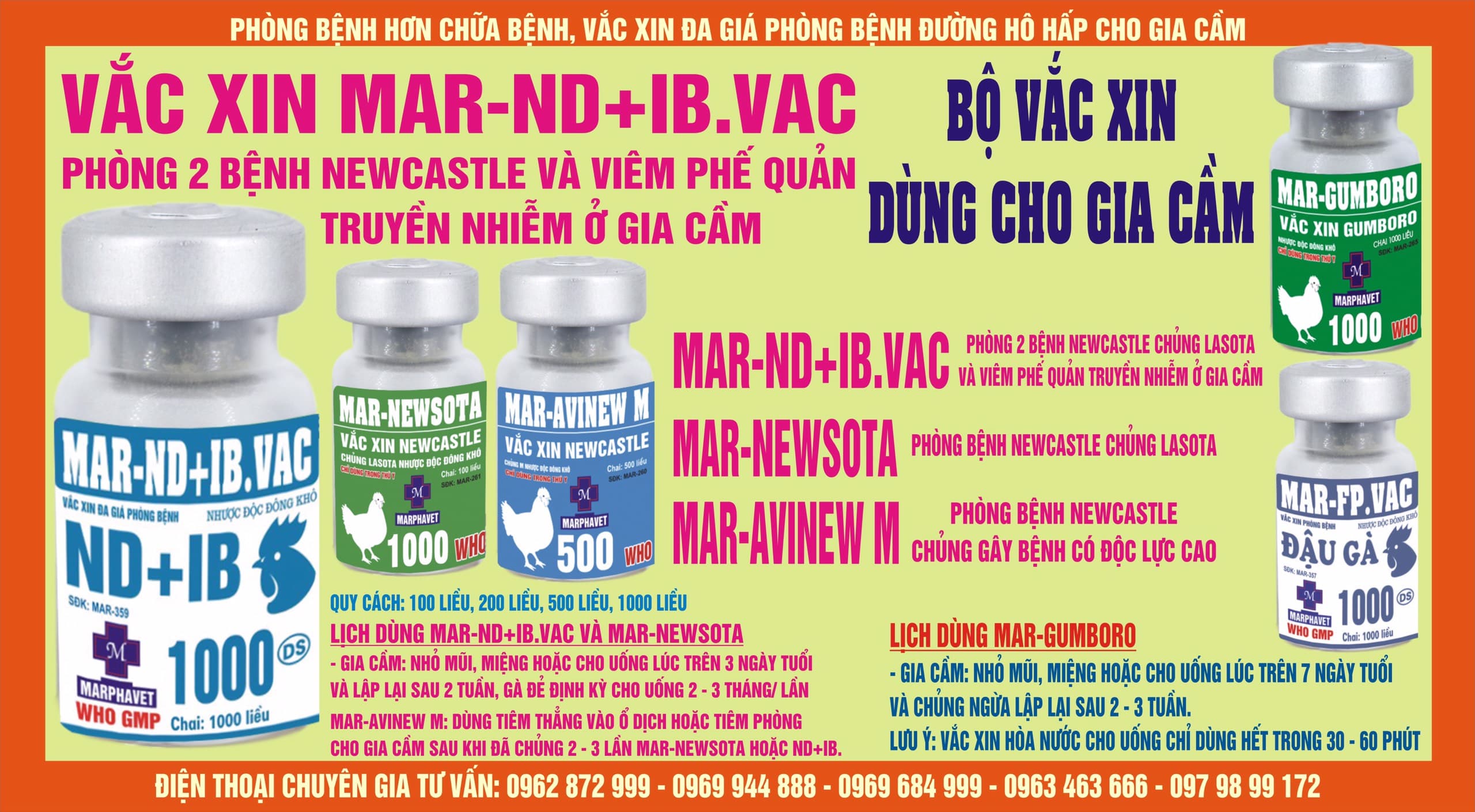 Vắc xin đa giá phòng bệnh đường hô hấp trên gia cầm - Tập đoàn Đức Hạnh Marphavet BMG - XEVIP.ICU
